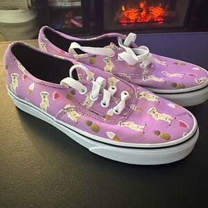 Kids Pink Canvas Lace-Up Shoes with Fun Print